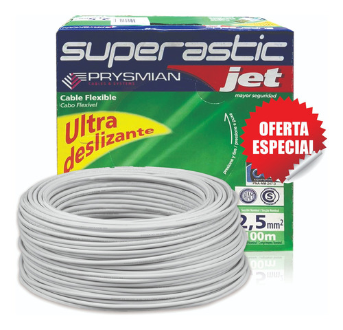 Cable unipolar Prysmian Pirelli 1x2.5mm² blanco x 100m en caja