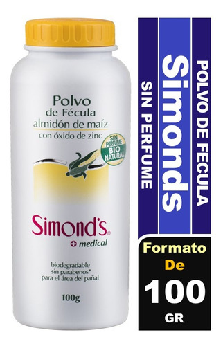 Simond's Talco Vegetal Polvo De Fécula Con Oxido Zinc 100 Gr