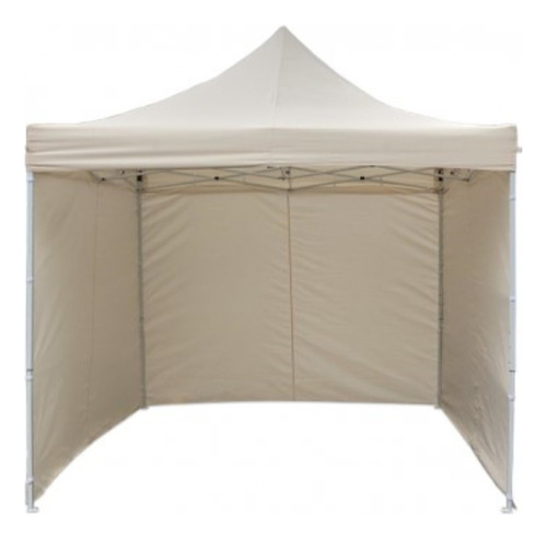  Toldo Plegable Beige 3x3 Reforzado, Filtro Uv + Laterales