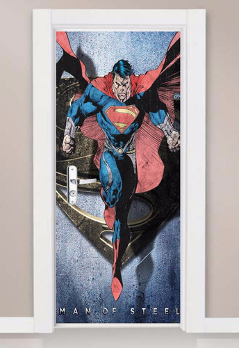 Adesivo Decorativo Parede Porta Quarto Superman Novidade Hd