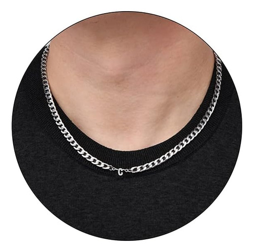 Collar De Cadena Para Hombre, Letra Inicial Delicada Y Fresc