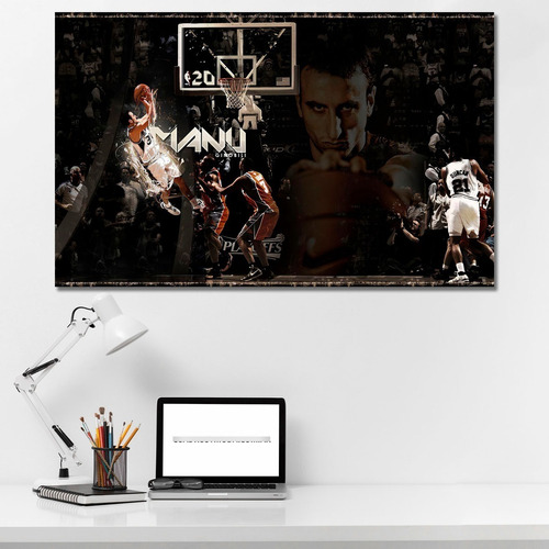 Cuadros Tripticos Deportes Manu Ginobili Spurs (80x50 Cm)