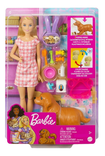 Muñeca Barbie Sisters & Pets Cachorros Recién Nacidos Mattel