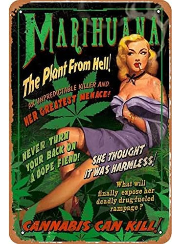 Reefer Madness Poster Retro Metal Tin Vintage Sign 12 X...