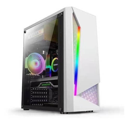 Case Gaming Atx Galax Aurora Luz Rgb Blanco - Negro