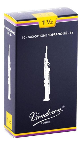 Palheta Sax Soprano 1,5 Tradicional Vandoren Cx C/10 Sr2015