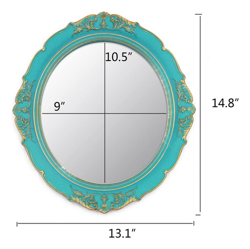 Espejo De Pared Decorativo Ovalado Vintage Para Dormitorio