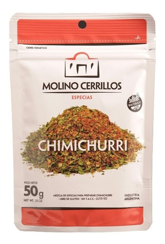 Imagen 1 de 4 de Chimichurri Molino Cerrillos Especias Premium 50g Sin Tacc