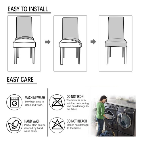 Fundas Para Silla De Comedor Piel Sintética Impermeable Café