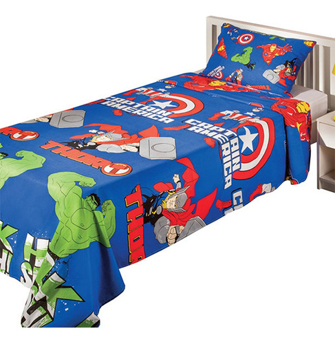 Jogo De Cama Infantil Vingadores Avengers Lençol E Fronha