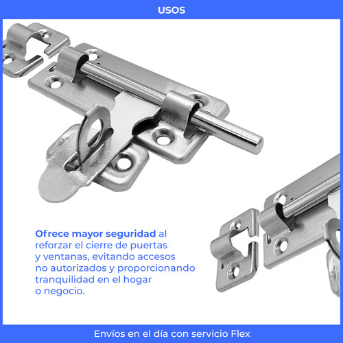 Pack X 5 Pasadores Puerta Ventana Traba 8 Pulgadas Seguridad
