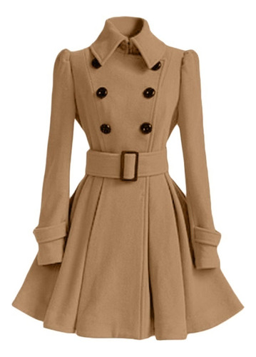 2024 C Vestido De Abrigo Delgado De Lana Para Mujer Y
