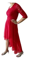 Comprar Vestido Rojo Elegante Con Encaje Madrina Gala Evento