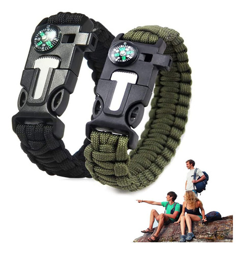 H Pulsera De Supervivencia Paracord, Brazalete Táctico 5 En