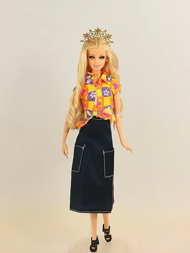 Roupa Para Boneca Barbie Retrô Evangélica Saia Blusa Sapatos