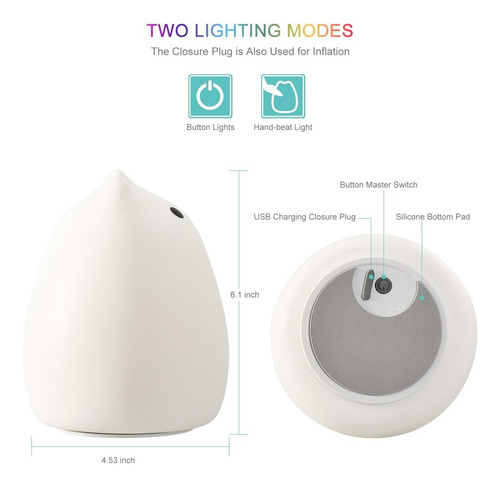 Luz Nocturna Led Sensor Táctil De Silicona Suave Para Gatos