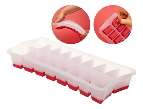 Forma Gelo Flexivel Fundo Silicone Sanremo 16 Pedras De Gelo Cor Transparente