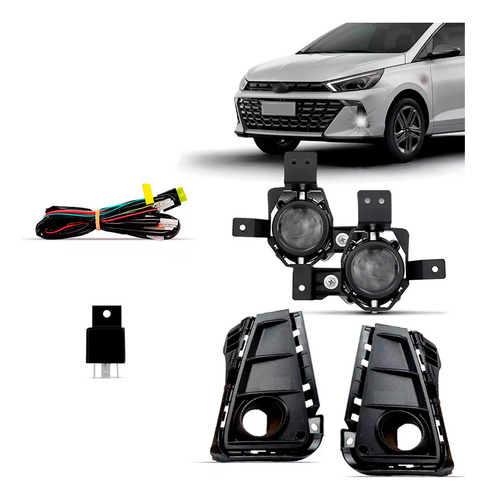 Kit Farol De Milha Botão Original Hb20 3 Partes 2016 A 2019