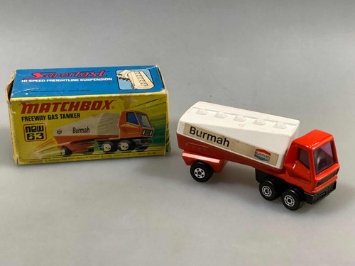 Lesney Matchbox #63 Camion Freeway Gas Tanker 1975 England