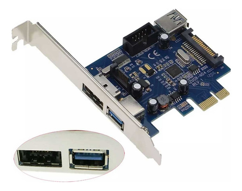 Tarjeta Pcie Usb 3.0 + Esata + Sata 3 + Usb Frontal 9 Pines