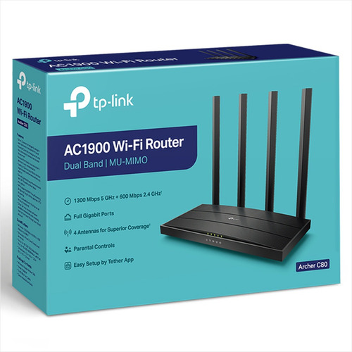 Imagen 8 de 9 de Router Gigabit Wifi Banda Dual Ac1900, Tp-link Archer C80