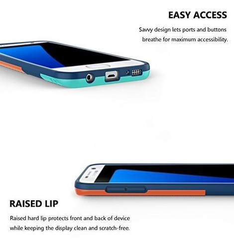 Funda De Silicona Para Galaxy S7 Edge (azul Combinada)