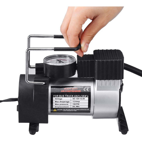 Imagen 3 de 7 de Compresor De Aire Cubierta Auto Camioneta 12v Metal Va037