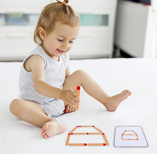 Puzzle Didáctico Cerillas Madera Aprendizaje Matemático.f