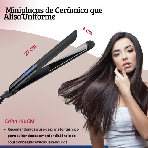 Prancha Cabelo Com Ajuste De Temperatura Bivolt Digital