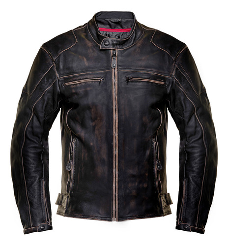 Imagen 5 de 10 de Campera Cuero Moto Stav Style 2 Protection Shock Control