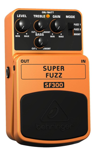 Imagen 1 de 3 de Pedal de efecto para instrumento de cuerda Behringer Super Fuzz SF300  naranja