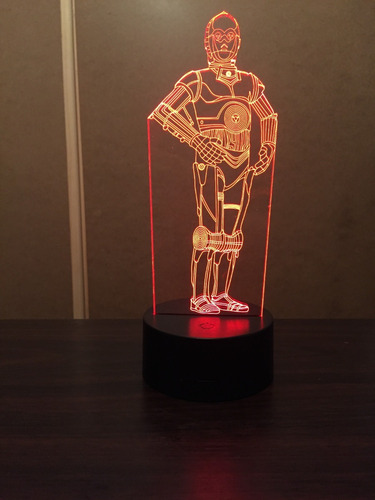 Lámpara 3d App Incluida Star Wars C3po