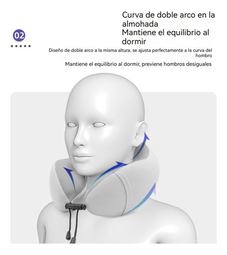 Almohada U De Viaje Memory Foam, Suave Y Cómoda Para Dormir