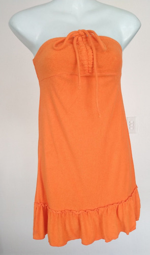 Vestido Tipo Halter Naranja (tipo Toalla) Op Talla-xs Vt395 (Usado)