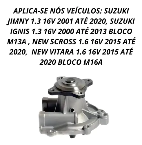 Bomba Dagua Motor Suzuki Vitara 1.6 16v S-cross Bloco M16a