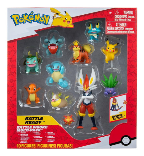 Pokemon Pikachu + Bulbasaur + Cinderace Set 10 Pz Miltipak