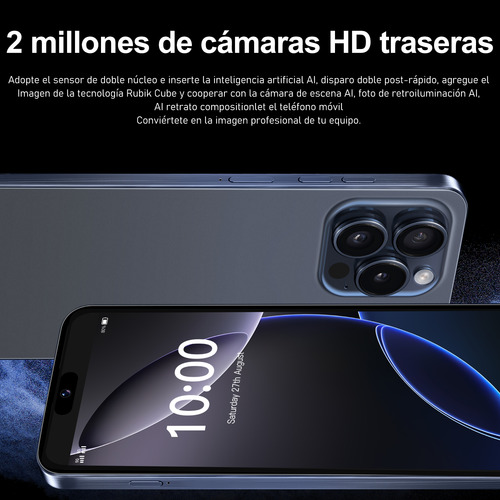 Android Celulares 3g I16 Pro Max 6.26 Pulgadas Barato Ram2gb Y Rom16gb Gris