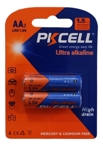 Batería Pila Aa Pkcell 2 Blister De 2 Baterias (4pilas)