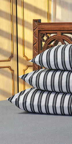 Juego De Sabanas 144 Hilos Queen Size 160 X 200 X 30 Riley Black Estampado