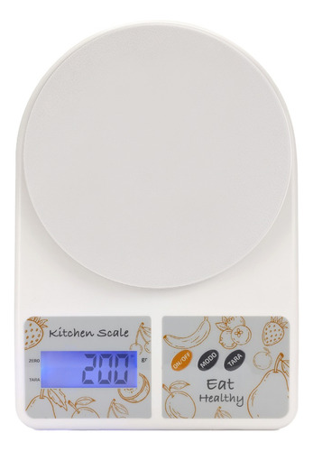 Imagen 2 de 10 de Balanza Electronica Digital Cocina 10 Kilos Alta Precisión Capacidad máxima 10 kg Color Blanco