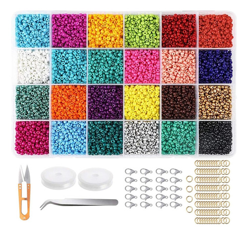 , Kit De Artesanato De Miçangas Colares De 3000 Peças 4mm