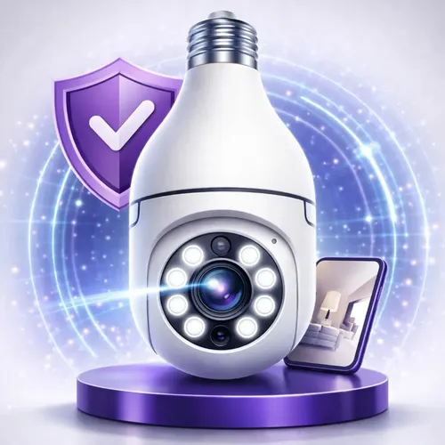 Câmera De Segurança Lâmpada Panorâmica Maxnova Wi-Fi 1080p Sensor...