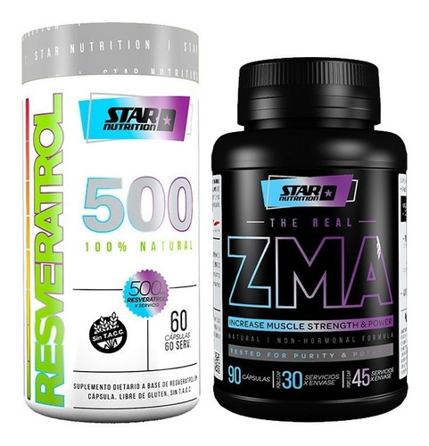 Resveratrol 500 X 60 Cap + Zma 90 Cap Star Nutrition