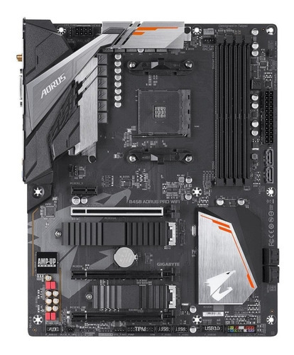 Placa Mãe Gigabyte B450 Aorus Pro Wifi Amd Am4 Ddr4 Ryzen Cor Preto
