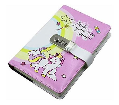 Cuaderno De Contraseña A5 Unicornio Lindo Con Cerradur...