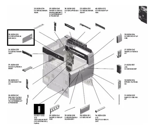 Tampa Interna Ricoh Mpc2051 Mpc2551 Codigo D0391261 (Usado)