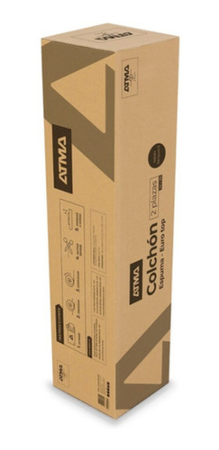 Colchón 2 plazas de espuma Atma Euro Top blanco - 140cm x 190cm x 30cm con Euro pillow