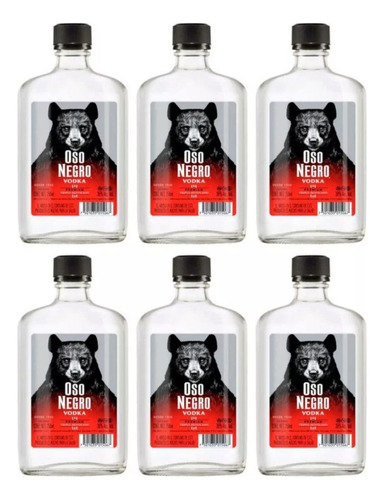 Pack De 6 Vodka Oso Negro 200 Ml