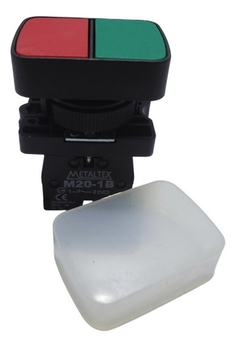 Botao Duplo P20apl-1c Verde E Vermelho 1na-1nf Metaltex 22mm