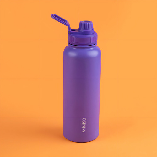 Miniso Termo Con Tapa Enroscable Acero Inoxidable Purpura 14
